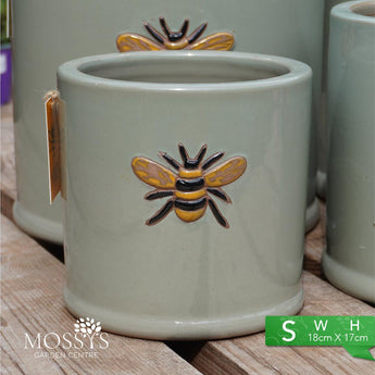 small green bee pots glazed and frost resistant planter by woodlodge