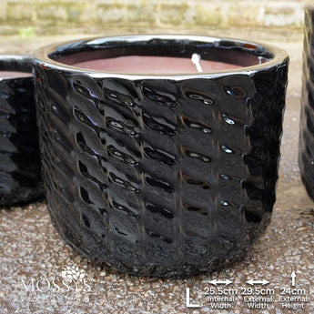Kraken Wave Pots | Black Frost Proof Glazed Planter l