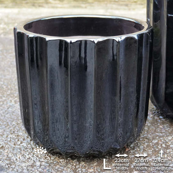 Kraken Stripe Pots | Frost Proof Glazed Planter large