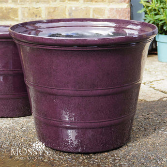 Burgundy Liberty Outdoor Plastic Pot 40cm Woodlodge