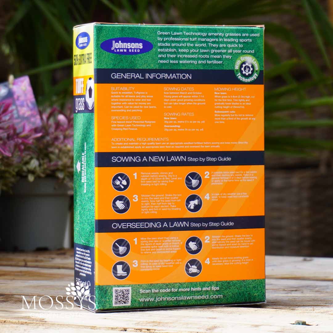 Johnsons Tuff Grass Lawn Seed 525g Mossys Garden Centre