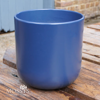 Indoor Satin Finished Capri Pot | Dark Blue (21cm)