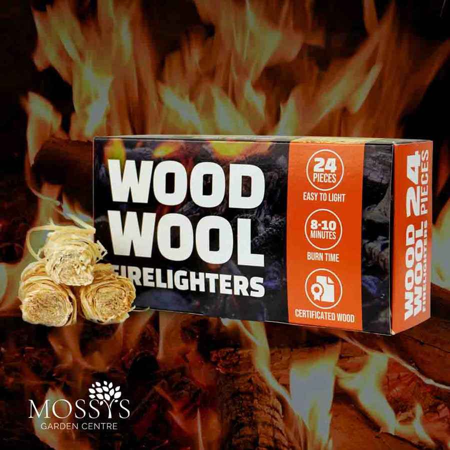 natural wood wool firelighters box