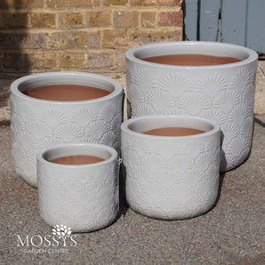 Grey Blossom Flower Pots | Frost Proof Glazed Planter