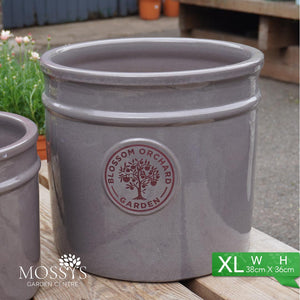 'Grey' Heritage Style Blossom Orchard Frost Proof Cylinder Garden Plant Pots