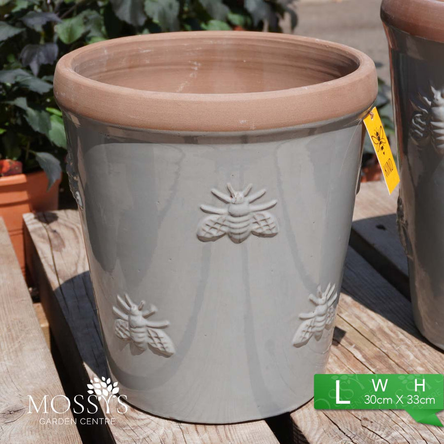 Dipped Grey Bumble Bee Garden Planters | Bee Kind Pots