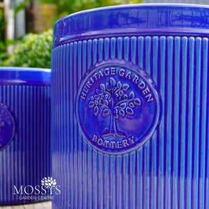 Blue Henry Cylinder Pots Heritage Garden Planters