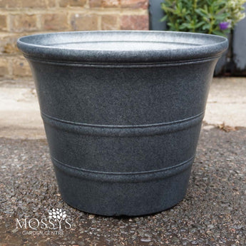 Stone Blue Liberty Outdoor Plastic Pot 35cm Woodlodge