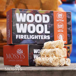 Natural wood wool firelighters
