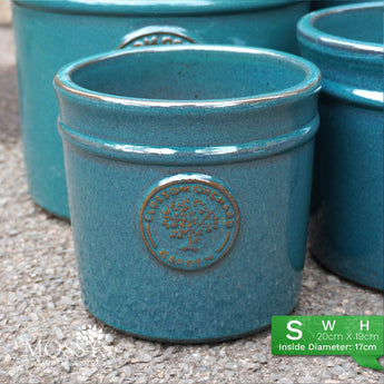 blossom orchard teal cylinder pot frost proof small