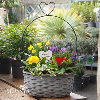 mothers day planted wicker basket
