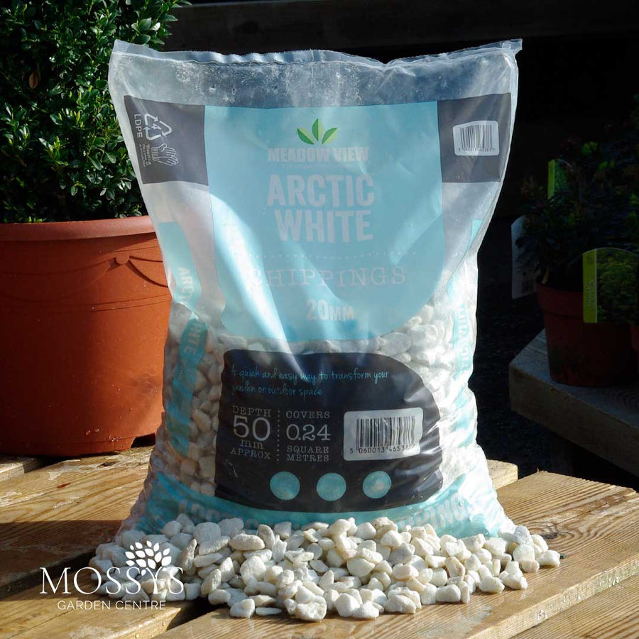 20mm Arctic White Chippings (Sparkling White)