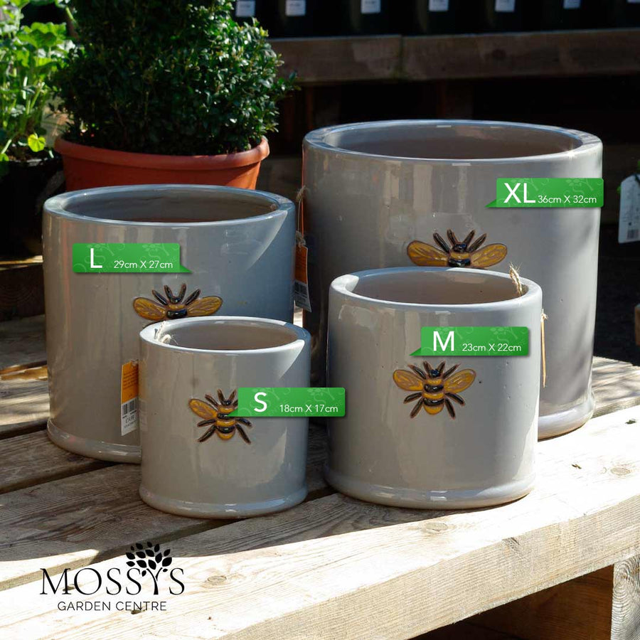 Size guide for grey bee kind bee pots 