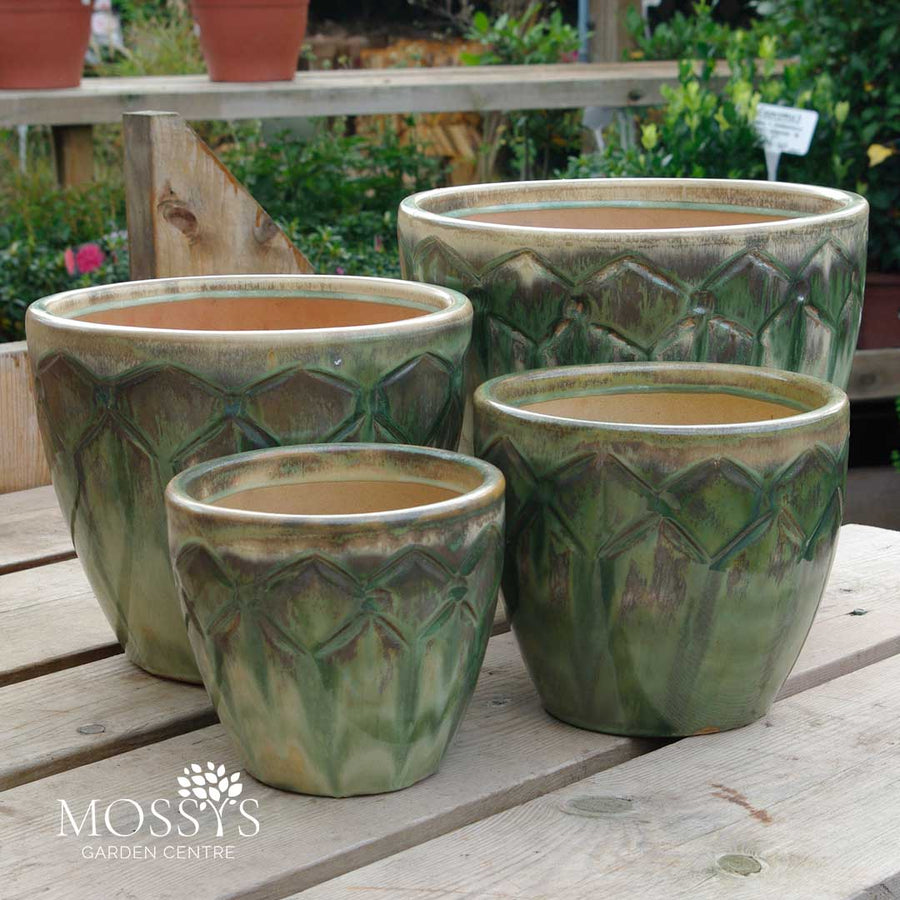 Green Frost Proof Glazed Pots
