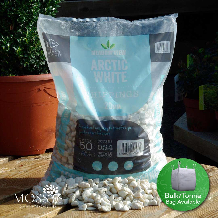 20mm Arctic White Chippings (Sparkling White) (4+ For Discount)